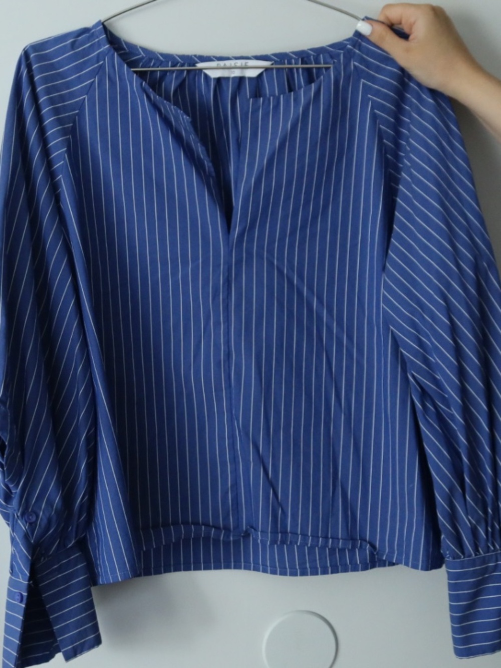 Paisie Striped Wrap Top with Waist Tie (Size: UK 10, US 6, Fits S), Never Worn